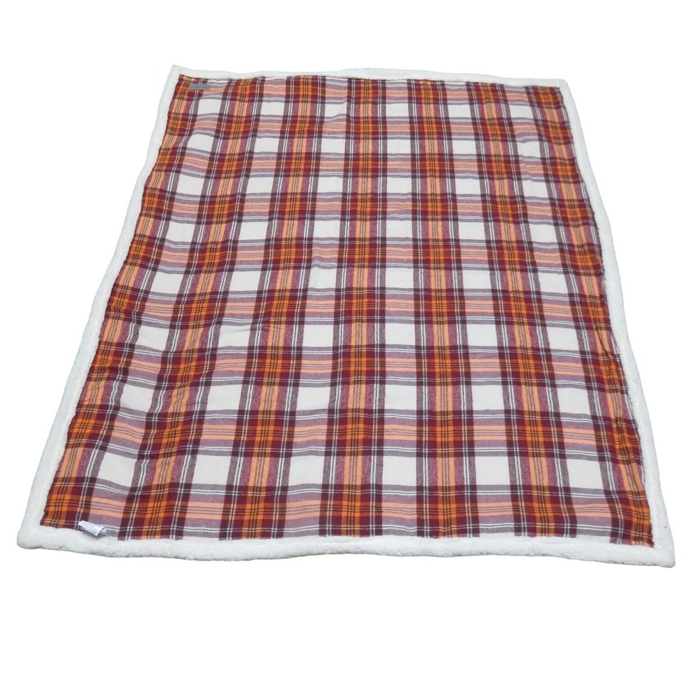 Eddie Bauer Home Plaid Sherpa Fleece Throw Blanket Cozy Warm Home Decor - Picture 3 of 9